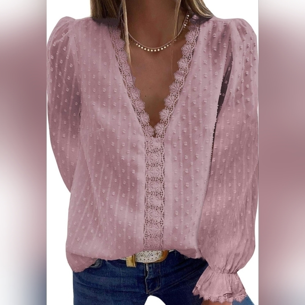NWOT, Dokotoo, Women's Summer Lacy Top, Light Pink, Size: Medium